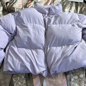 Shoe dazzle puffer crop top coat sz2x